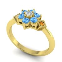 Simple Floral Pave Abja Ring