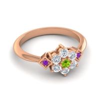 Simple Floral Pave Abja Ring
