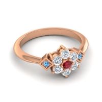 Simple Floral Pave Abja Ring