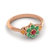 Simple Floral Pave Abja Ring