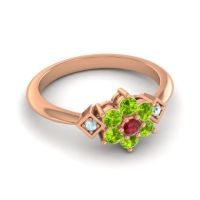 Simple Floral Pave Abja Ring