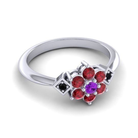 Simple Floral Pave Abja Ring