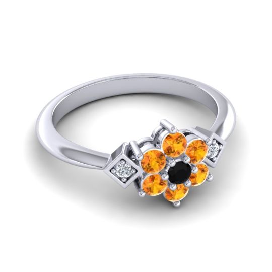 Simple Floral Pave Abja Ring