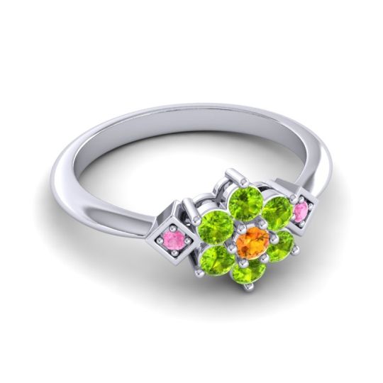 Simple Floral Pave Abja Ring