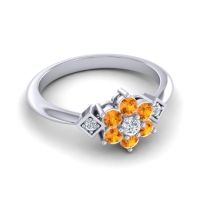 Simple Floral Pave Abja Ring