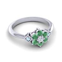 Simple Floral Pave Abja Ring