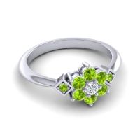 Simple Floral Pave Abja Ring