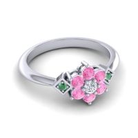 Simple Floral Pave Abja Ring
