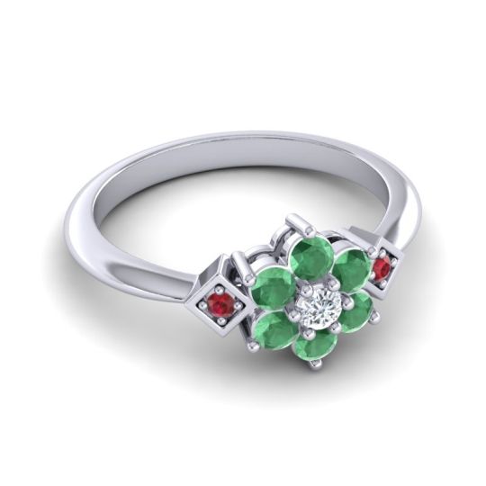 Simple Floral Pave Abja Ring