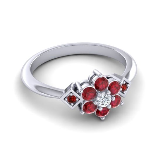 Simple Floral Pave Abja Ring