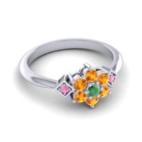 Simple Floral Pave Abja Ring