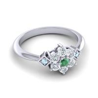 Simple Floral Pave Abja Ring