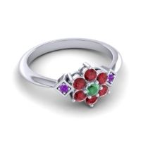 Simple Floral Pave Abja Ring