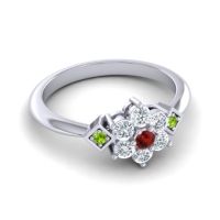 Simple Floral Pave Abja Ring