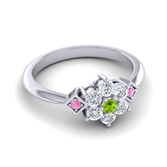 Simple Floral Pave Abja Ring