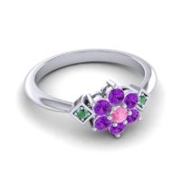 Simple Floral Pave Abja Ring