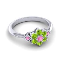 Simple Floral Pave Abja Ring
