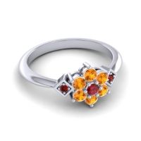 Simple Floral Pave Abja Ring