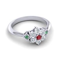 Simple Floral Pave Abja Ring