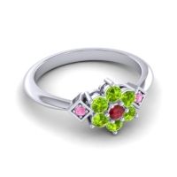 Simple Floral Pave Abja Ring