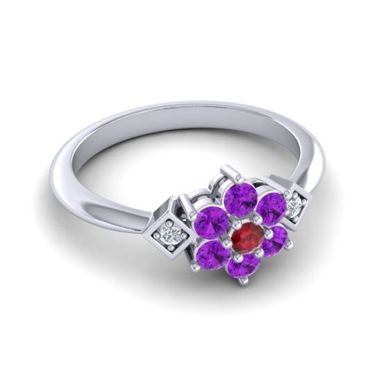 Simple Floral Pave Abja Ring