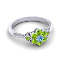 Simple Floral Pave Abja Ring