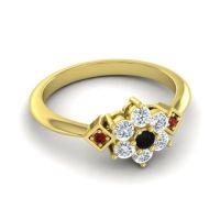 Simple Floral Pave Abja Ring