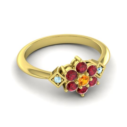 Simple Floral Pave Abja Ring