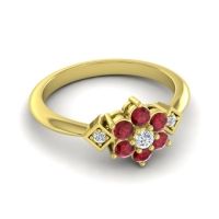 Simple Floral Pave Abja Ring