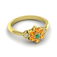 Simple Floral Pave Abja Ring