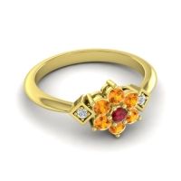 Simple Floral Pave Abja Ring
