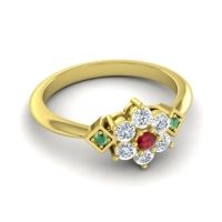 Simple Floral Pave Abja Ring