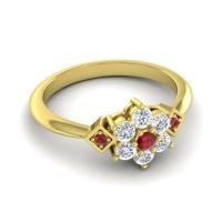 Simple Floral Pave Abja Ring