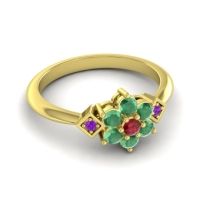 Simple Floral Pave Abja Ring