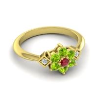 Simple Floral Pave Abja Ring