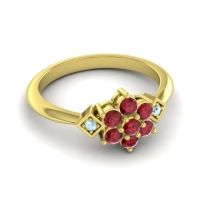 Simple Floral Pave Abja Ring