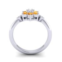 Simple Floral Pave Abja Ring