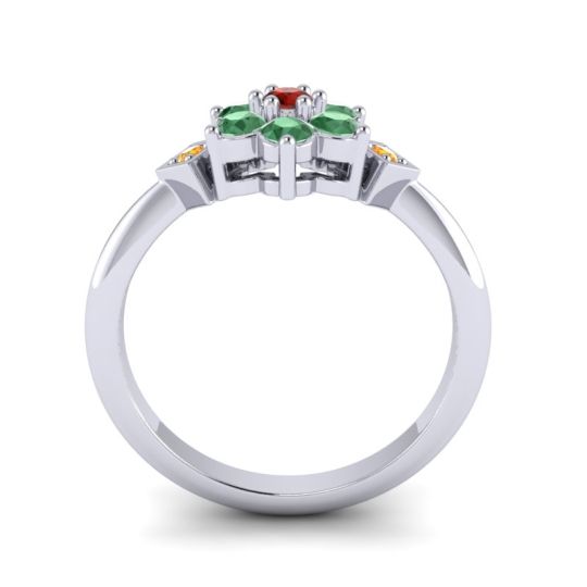 Simple Floral Pave Abja Ring