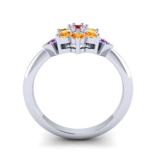 Simple Floral Pave Abja Ring