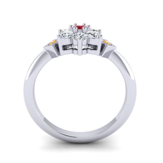 Simple Floral Pave Abja Ring