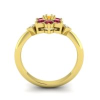 Simple Floral Pave Abja Ring