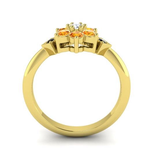 Simple Floral Pave Abja Ring