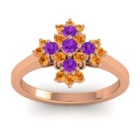 Amethyst Fashion Ring In 18K Rose Gold With Citrine – Kakara Simple Ring