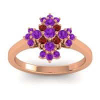 Amethyst Fashion Ring In 18K Rose Gold With Garnet – Kakara Simple Ring