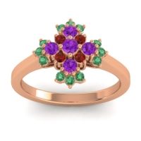 Amethyst Fashion Ring In 18K Rose Gold With Garnet And Emerald – Kakara Simple Ring