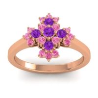 Amethyst Fashion Ring In 18K Rose Gold With Pink Tourmaline – Kakara Simple Ring