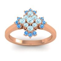 Aquamarine Fashion Ring In 18K Rose Gold With Swiss Blue Topaz – Kakara Simple Ring