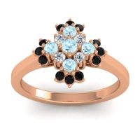 Aquamarine Fashion Ring In 18K Rose Gold With Lab Diamond And Black Onyx – Kakara Simple Ring