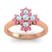 Aquamarine Fashion Ring In 18K Rose Gold With Pink Tourmaline – Kakara Simple Ring
