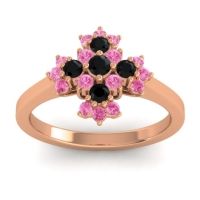 Black Onyx Fashion Ring In 18K Rose Gold With Pink Tourmaline – Kakara Simple Ring